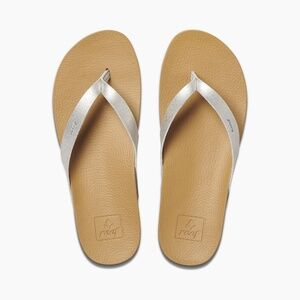 Reef Womens Cushion Court Flip Flops Tan/Champagne